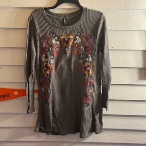 Flower embroidered dress